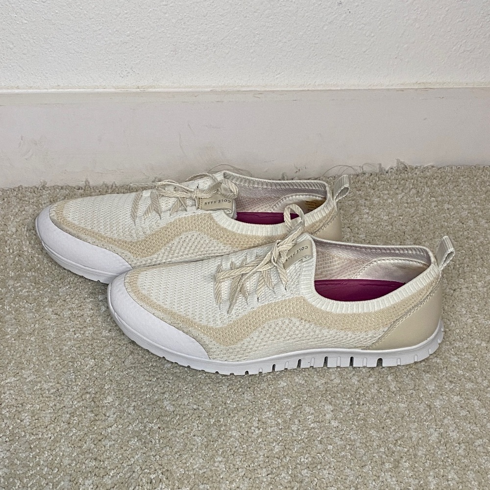 Cole Haan Women's Cream and White Sneakers Size 7B - Picture 3 of 14